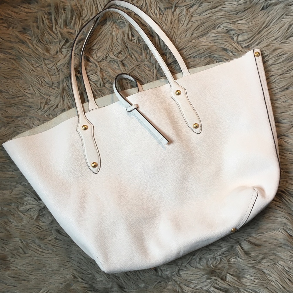 Annabel Ingall Large White Leather Tote